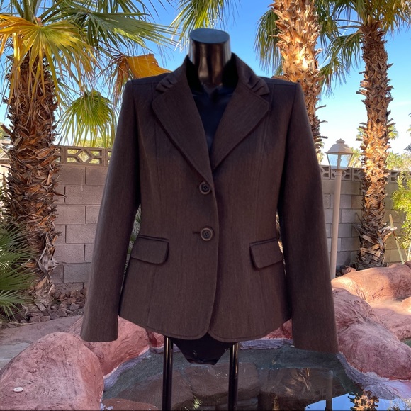 Le Suit Petite Size:4P Brown Short Blazer - Picture 5 of 12